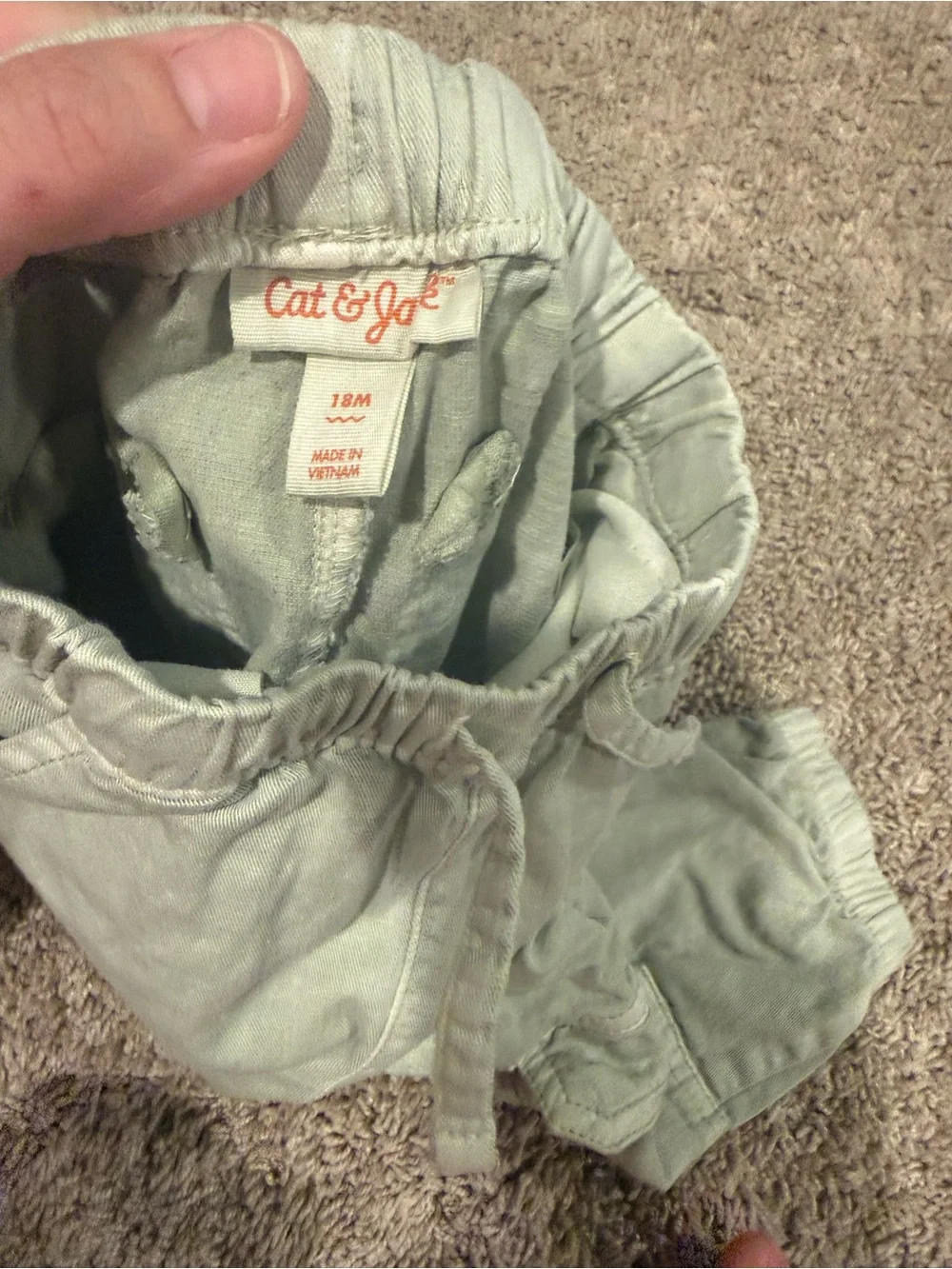 Cat & Jack 18M Sage Green Cargo Jogger Pants – Utility Pocket